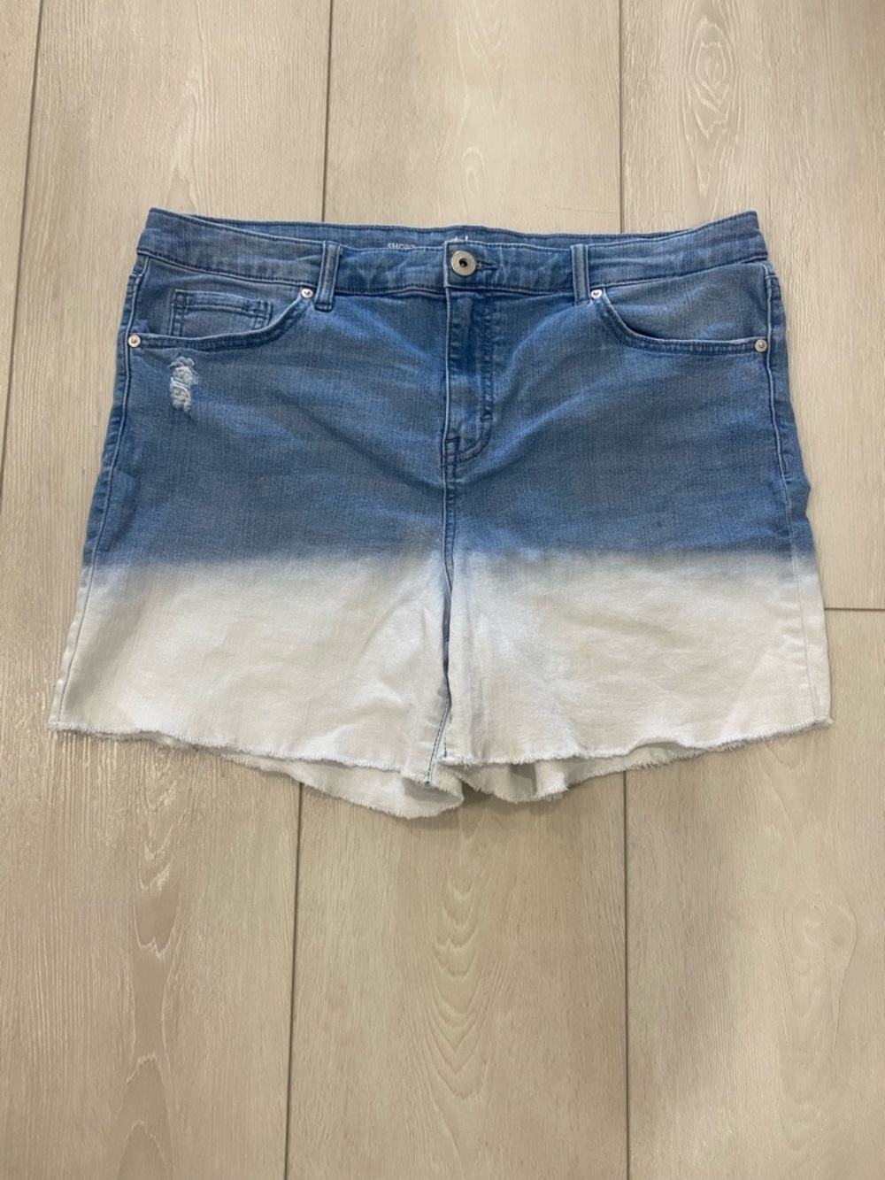 Style & Co. Blue-to-White Dip Dye Denim Shorts